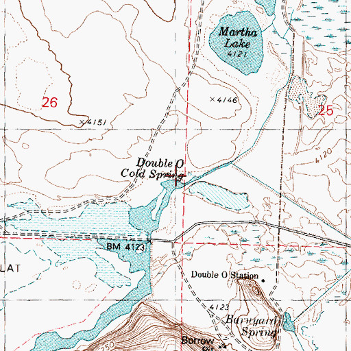 Topographic Map of Double O Cold Spring, OR