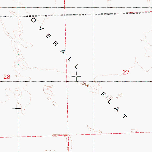 Topographic Map of Overall Flat, OR