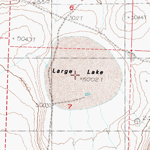 Topographic Map of Large Lake, OR