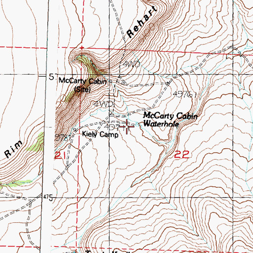 Topographic Map of McCarty Cabin Waterhole, OR