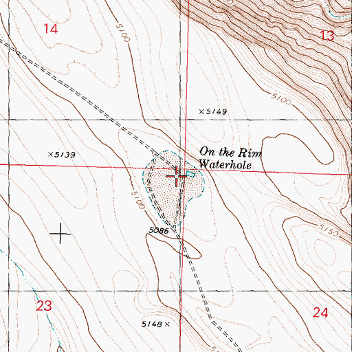 Topographic Map of On the Rim Waterhold, OR