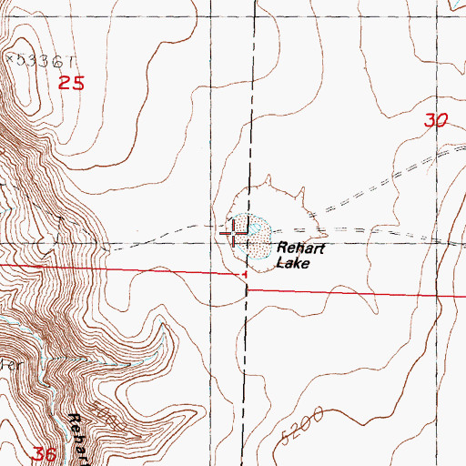 Topographic Map of Rehart Lake, OR
