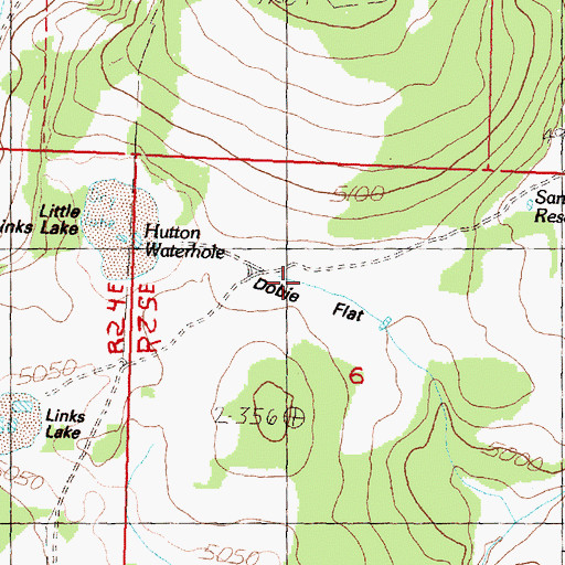 Topographic Map of Dobie Flat, OR