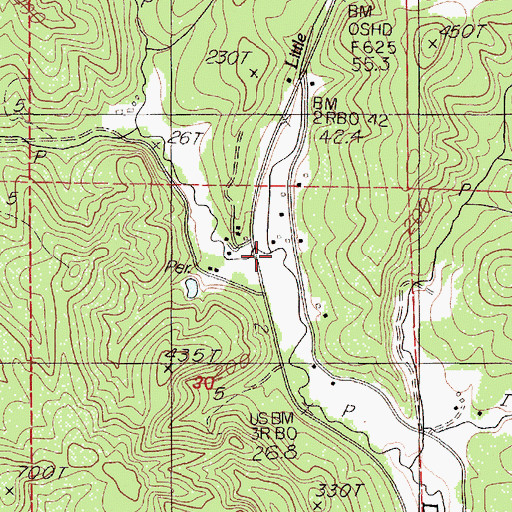 Topographic Map of Little Depot Creek, OR