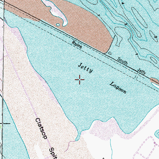 Topographic Map of Jetty Lagoon, OR