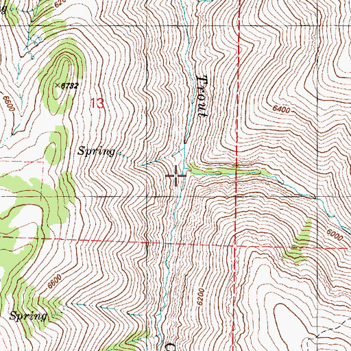 Topographic Map of East Fork Big Trout Creek, OR