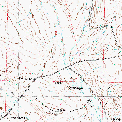 Topographic Map of Mine Creek, OR