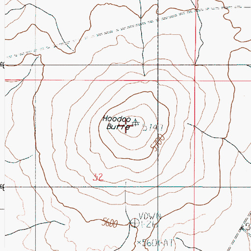 Topographic Map of Hoodoo Butte, OR
