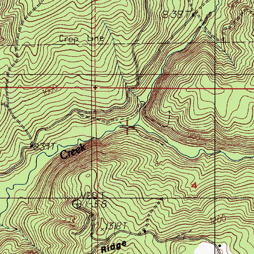 Topographic Map of Barlow Creek, OR