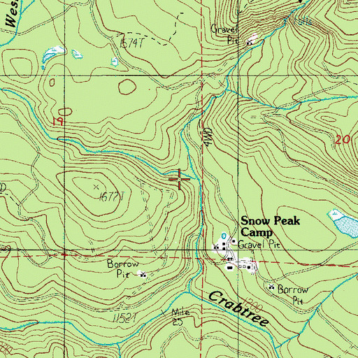 Topographic Map of West Fork Rock Creek, OR