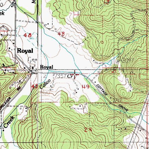 Topographic Map of Calico Creek, OR