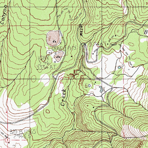 Topographic Map of Deep Hollow, OR