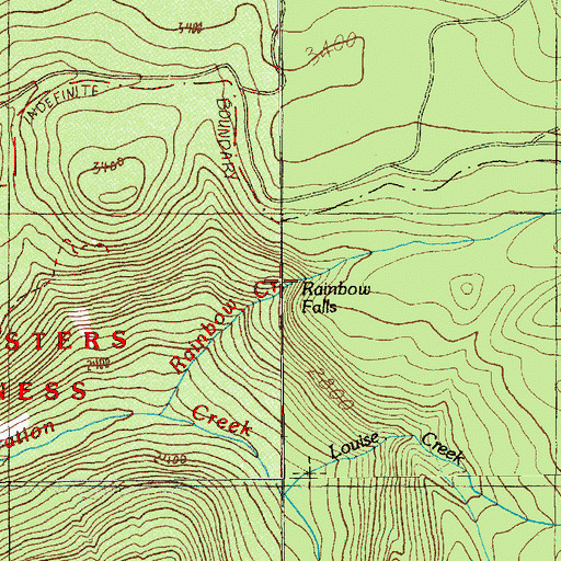 Topographic Map of Rainbow Falls, OR