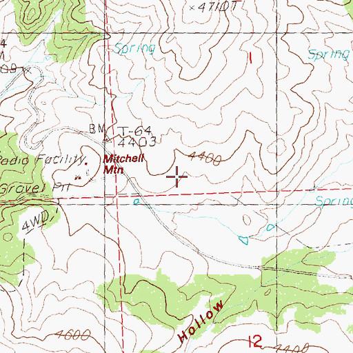 Topographic Map of Mitchell Mountain, OR