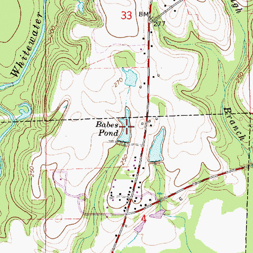Topographic Map of Babes Pond, AL