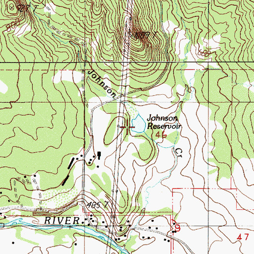 Topographic Map of Johnson Reservoir, OR