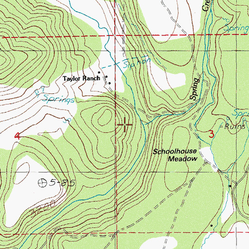 Topographic Map of Spring Creek, OR
