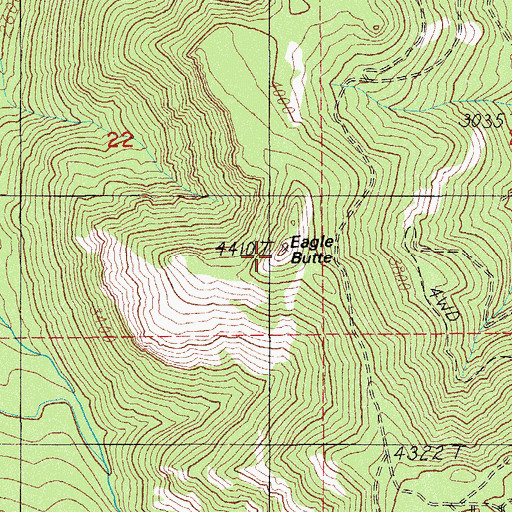Topographic Map of Eagle Butte, OR