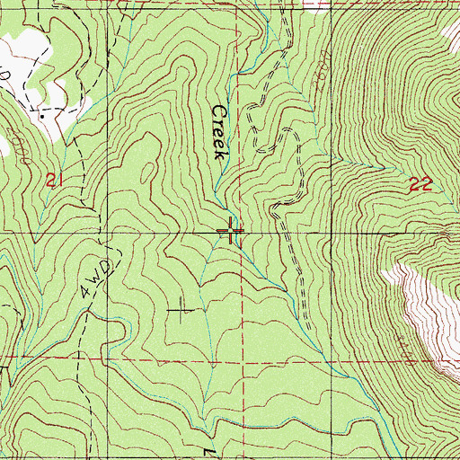 Topographic Map of Lucky Canyon, OR