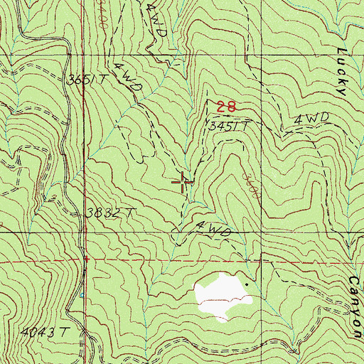 Topographic Map of Cold Spring Creek, OR