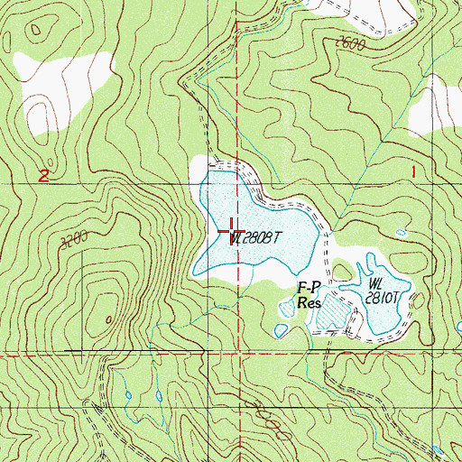 Topographic Map of F-P Reservoir, OR