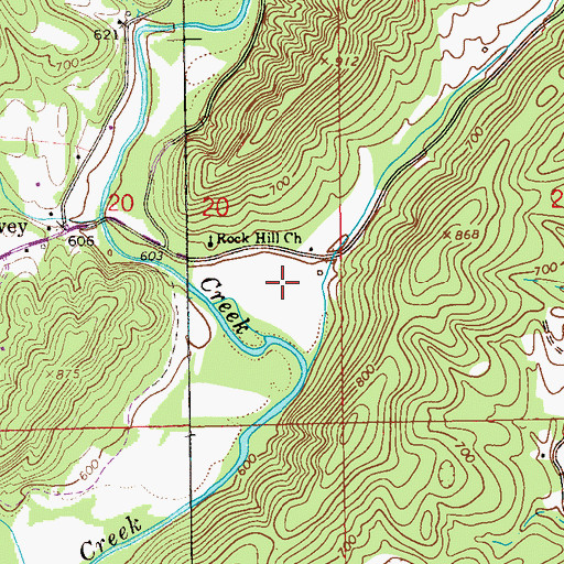 Topographic Map of Back Valley, AL