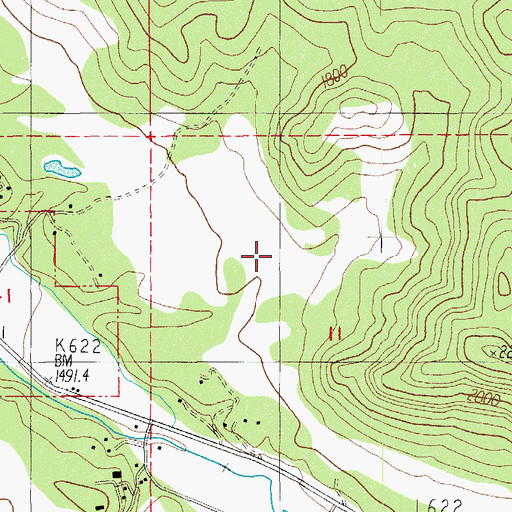 Topographic Map of Rock Creek, OR