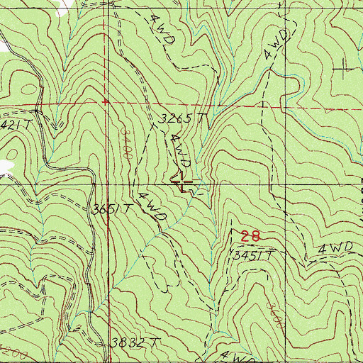 Topographic Map of Spring Creek, OR