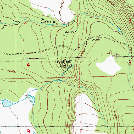 Topographic Map of Heffner Spring, OR
