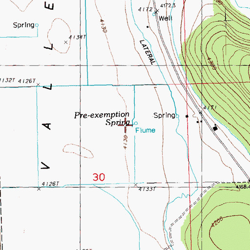 Topographic Map of Pre-exemption Spring, OR