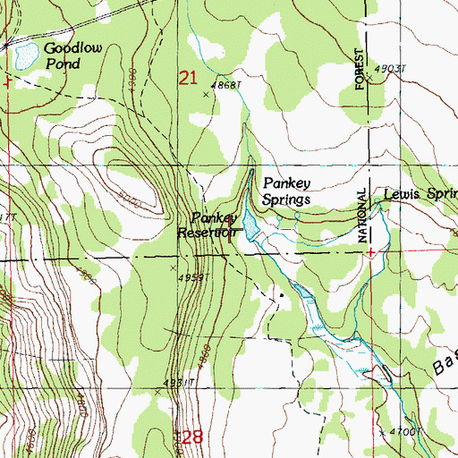 Topographic Map of Pankey Reservoir, OR