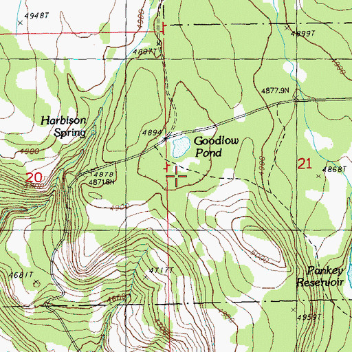 Topographic Map of Goodlow Pond, OR