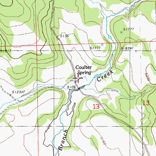 Topographic Map of Coulter Spring, OR