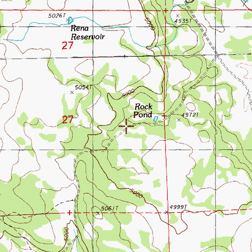 Topographic Map of Rock Pond, OR