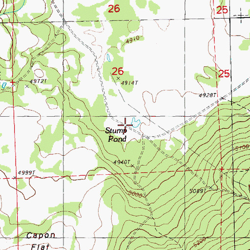 Topographic Map of Stump Pond, OR