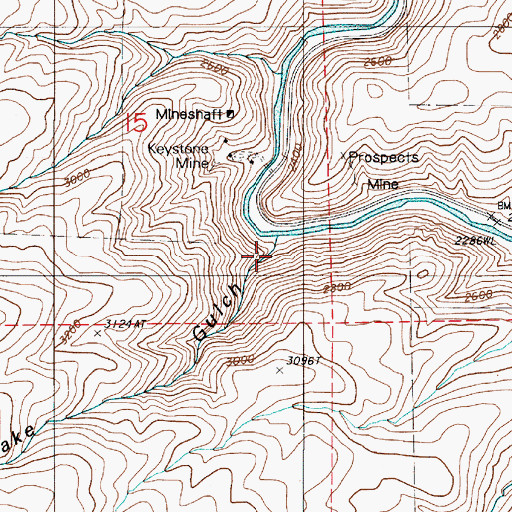 Topographic Map of Rattlesnake Gulch, OR