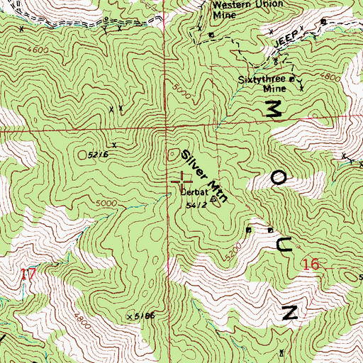 Topographic Map of Silver Mountain, AZ