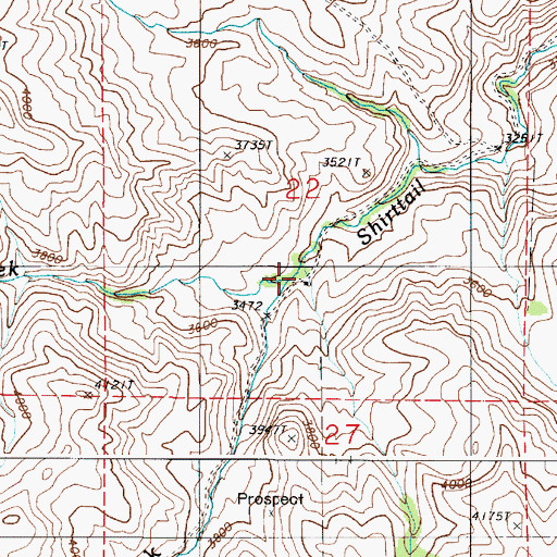 Topographic Map of Ray Creek, OR