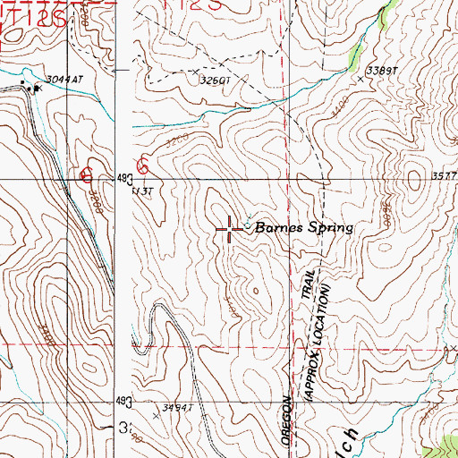 Topographic Map of Barnes Spring, OR