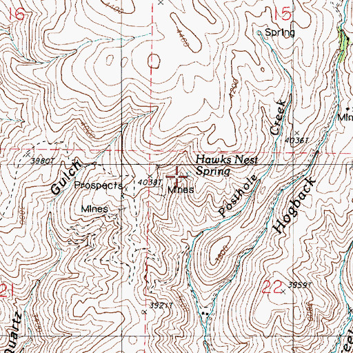 Topographic Map of Hawks Nest Spring, OR