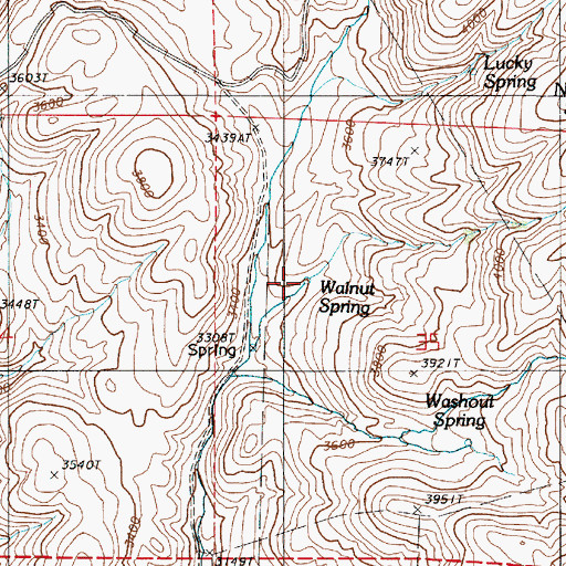 Topographic Map of Walnut Spring, OR