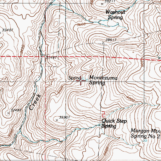 Topographic Map of Montezuma Spring, OR