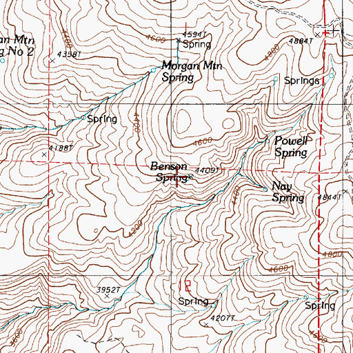 Topographic Map of Benson Spring, OR