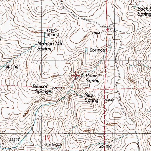 Topographic Map of Powell Spring, OR