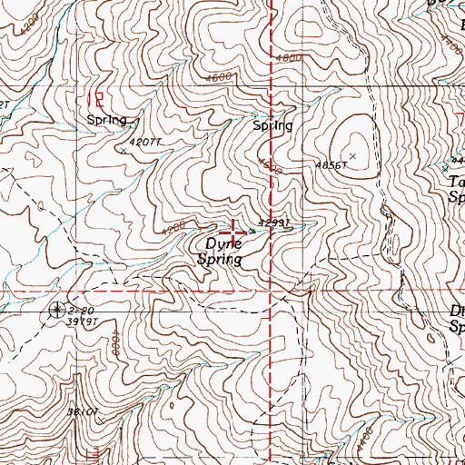 Topographic Map of Dyne Spring, OR