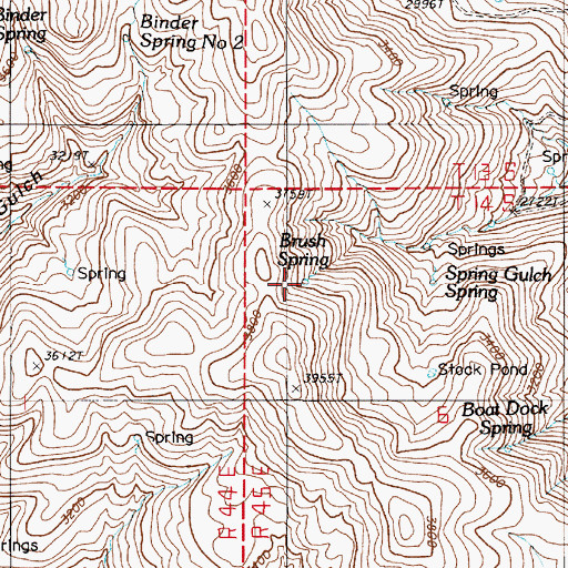 Topographic Map of Brush Spring Number Two, OR