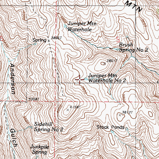 Topographic Map of Juniper Mountain Waterhole Number Two, OR