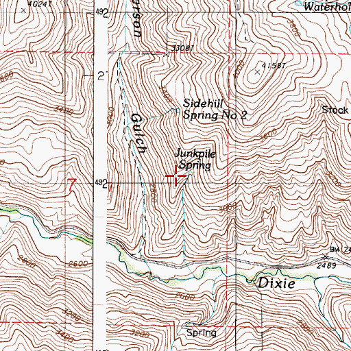 Topographic Map of Junkpile Spring, OR