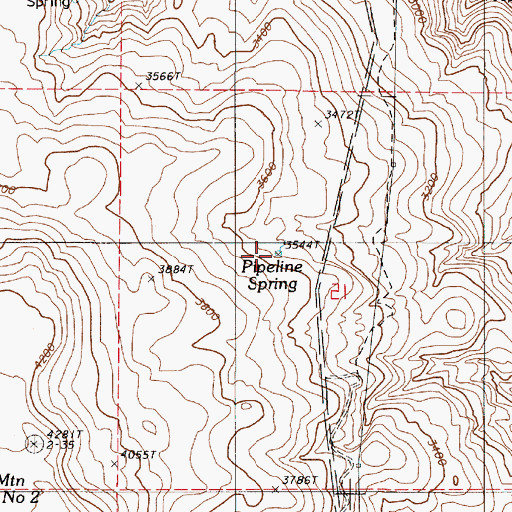 Topographic Map of Pipeline Spring, OR