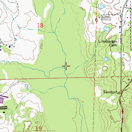 Topographic Map of Bad Luck Creek, AL